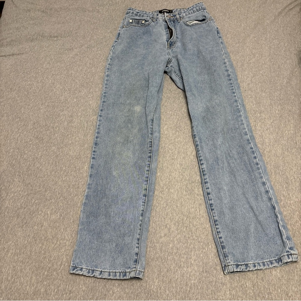 Missguided Light Blue Women's Straight Leg Jeans